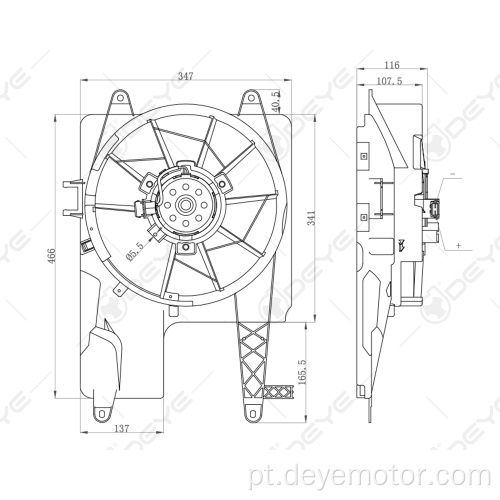 Ventilador de resfriamento de radiador automotivo para VW GOLF PARATI